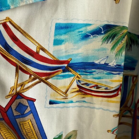 Caribbean Joe Short Sleeve Printed Hawaiian Button Front Shirt Top Women 2X - Picture 3 of 6